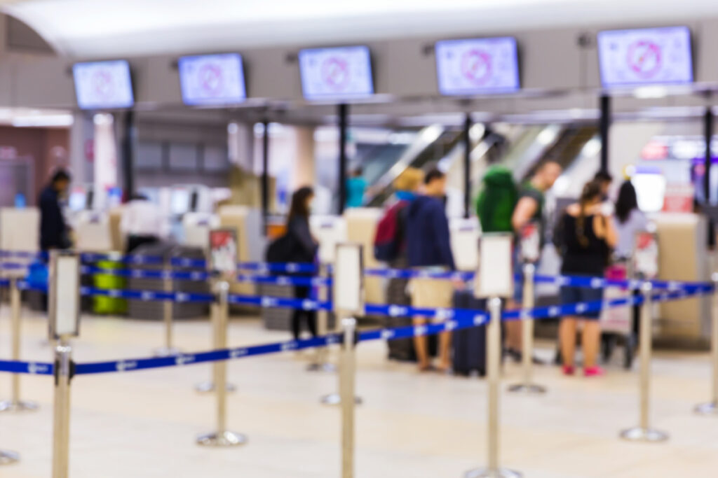 lines at the airport.